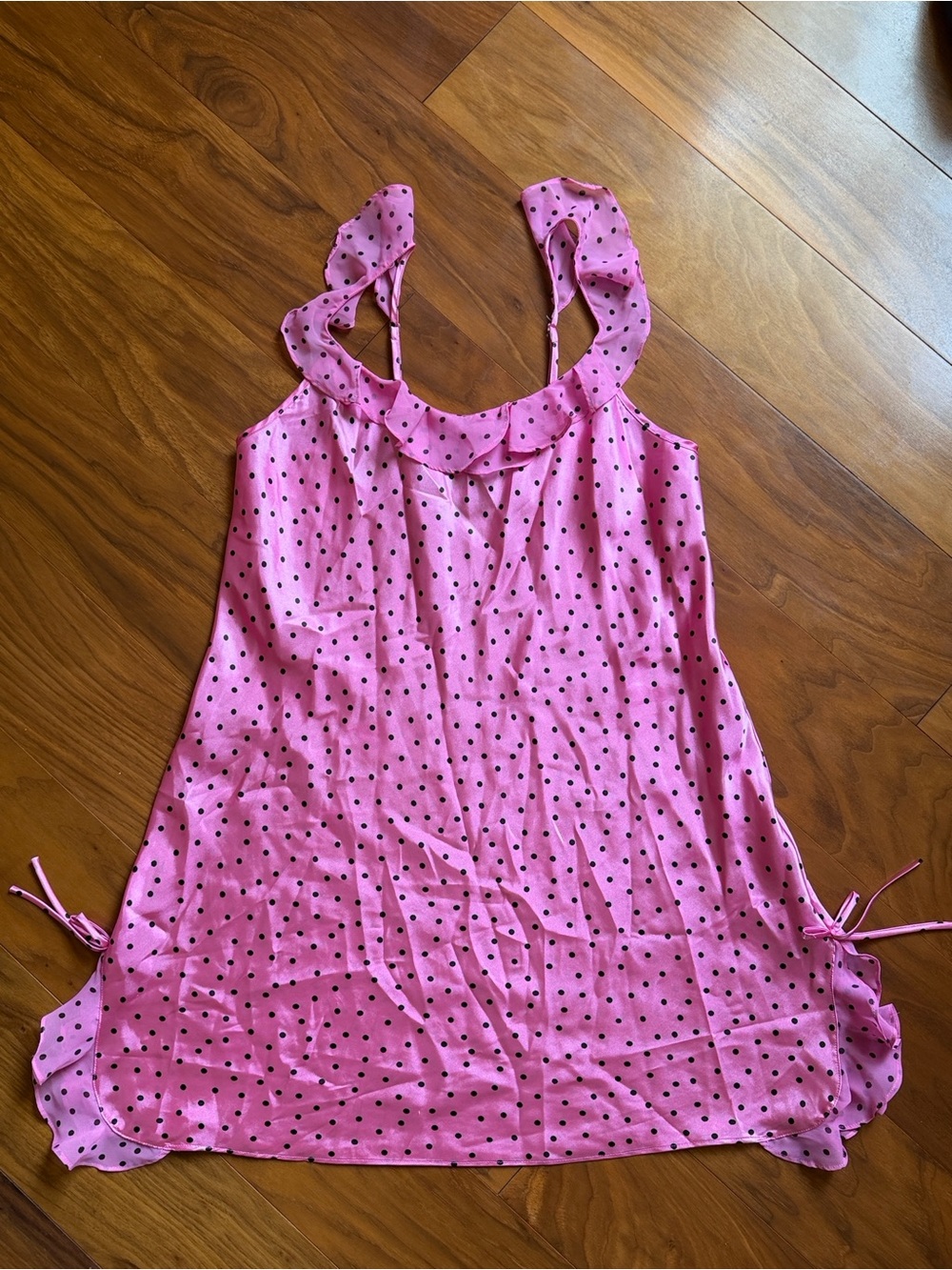 Morgan Taylor Pink Polka Dot Ruffle Chemise